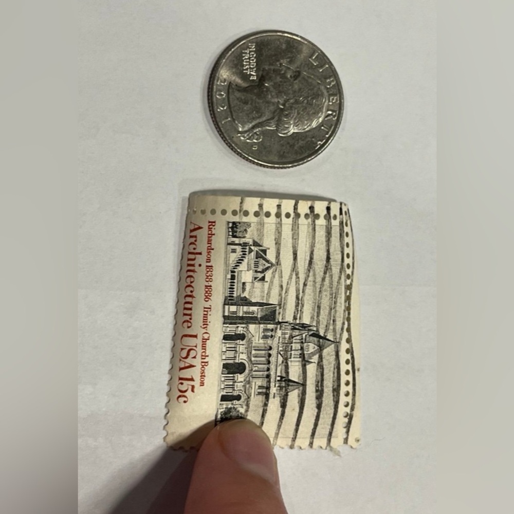 1838-1886 Trinity Church Boston Architecture USA 15c Vintage Used Stamp